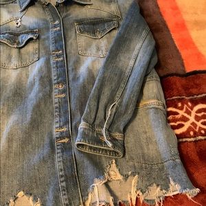 Denim long jacket, Free people